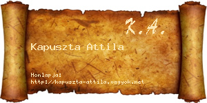 Kapuszta Attila névjegykártya